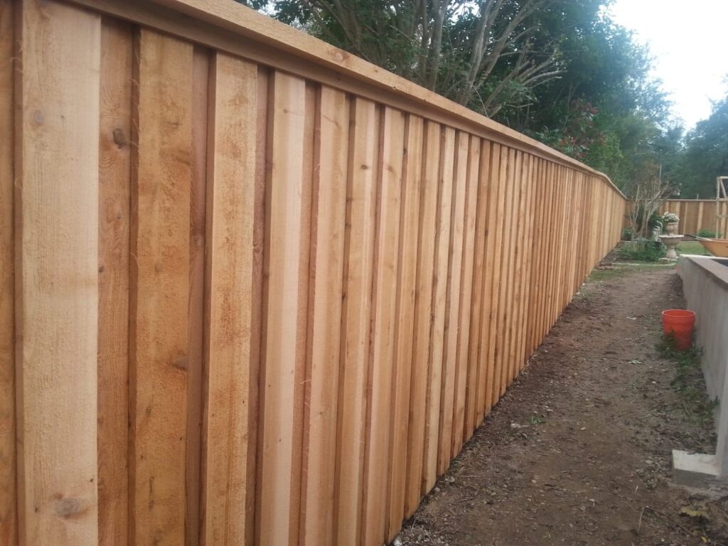 Long cedar privacy fence installed by JF Fence